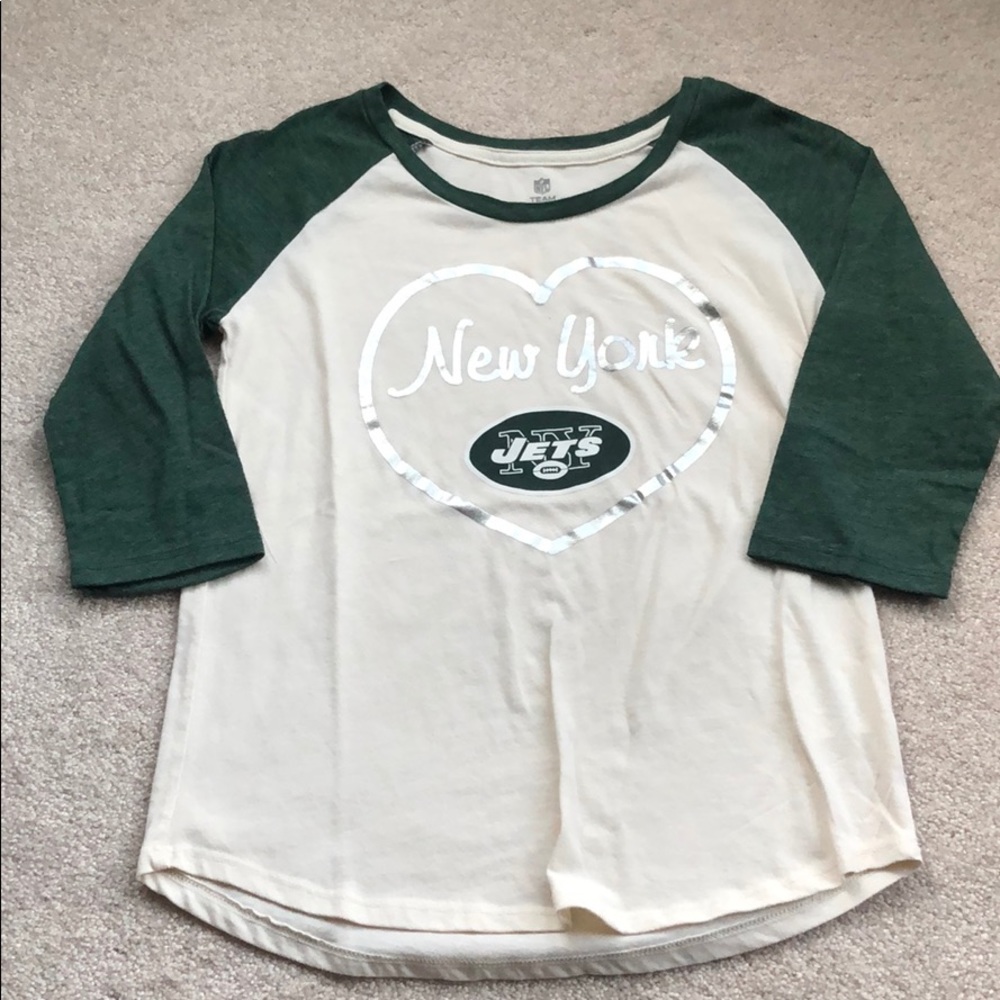 New York Jets Football 3/4 Sleeve Tee Size 10/12